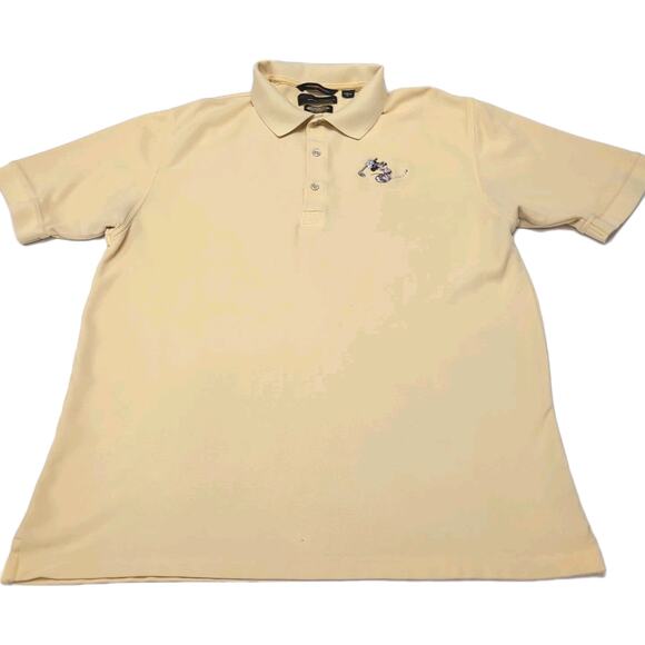 Disney X Greg Norman PLAY Polo Golf Shirt Mickey Mouse Mens Size XL Yellow READ - Picture 8 of 16